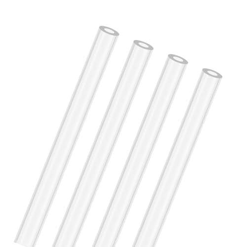 M METERXITY 4-Pack Clear Rigid Acrylic Pipe, 1.5mm[0.06"] ID x 3mm[0.12"] OD Plastic Round Tube for Water Cooling System/Lamps/Fountains/Aquariums/Display Stand, Acrylic Tubing [305mm/12IN] - size: 1.5mm ID x 3mm OD