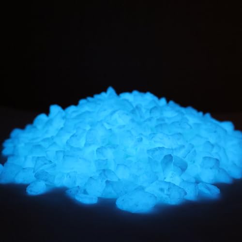 Glow in the Dark Gravel Stones,Aquarium Gravel,Aquarium Sand,Decorative Glow Gravel Rocks for Fairy Garden Fish Tank Succulents Pot Vase Filler Decor, 1 Pound (Sky Blue, 5-8mm) - color: Sky Blue, size: 5-8mm