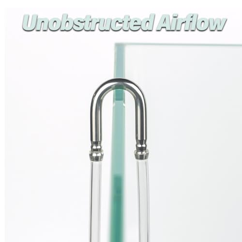 LINLAN 2-Piece Aquarium 304 Stainless Steel U-Tube Connector，Anti-Kink Design, Compatible with 4mm (0.16") ID Air Hose, Air Pump and CO2 Diffuser Accessory for Rimless Aquariums - size: 2 PCS 304 Stainless Steel