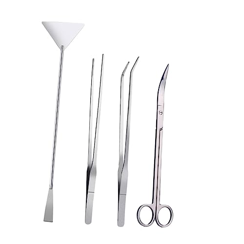 BESPORTBLE 4pcs Stainless Steel Aquarium Plant Tool Set Tweezers and Scissors Kit for Aquatic Plants Ergonomic Design for Planting and Maintenance