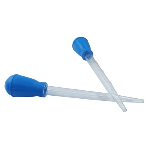 Murtenze 2 Pack Manual Fish Tank Water Changer Aquarium Dropper, Blue Clean Pipette Dropper Waste Remover, Mini Gravel Cleaning Straw for Aquarium Cleaning/Aquarium Owners - color: Blue