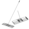 Goplus Lawn Leveling Rake, 30" x 10" Heavy Duty Level Lawn Tool w/ Ergonomic Handle for Soil, Effort-Saving Landscape Rake for Garden, Backyard, Golf Course, Farm, Pasture, Silver - style: 30" x 10", Silver