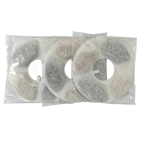 Cat Water Fountain Filters, 3 Pack Replacement Filters & 3 Pack Replacement Pre-Filter Sponges Set for Corgote Cat Water Dispenser
