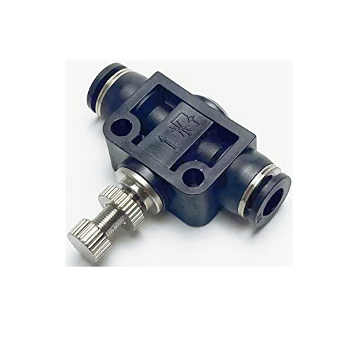 Pneumatic SCF Series 1/4 Inch Tube OD Air Flow Control Valve,Union Pneumatic Speed Control Flow Controller SCF-1/4(Pack of 2) - color: Black, size: 1/4" OD