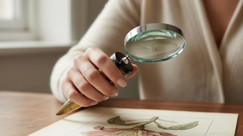 Handcrafted Magnifying Glass with Buffalo Horn Handle Gold Plated Reading Zoom Accessories Birthday for Mom, Dad & Son