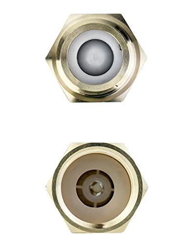 QWORK Brass One-way Check Valve, 1/2 inch Male G Thread to 1/2 inch Female G Thread - Backflow Preventer for Water Tower, Water Heater, Toilet, 2 Pack