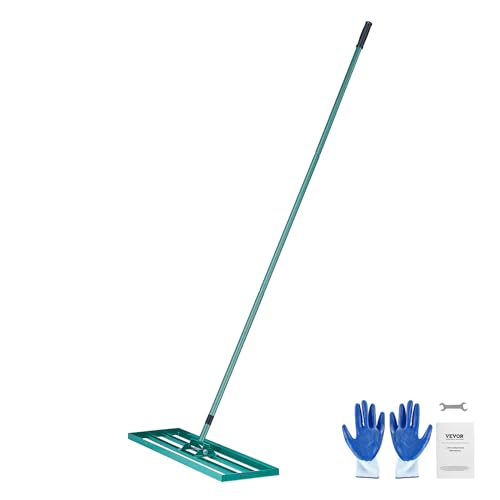 VEVOR Lawn Leveling Rake, 36“ x10 Level Lawn Tool, Heavy-Duty Lawn Leveler with 78"" Steel Extended Handle, Yard Leveling Rake Suit for Garden, Golf Lawn, Farm, Green - size: 36"x10", style: Classic: Alloy