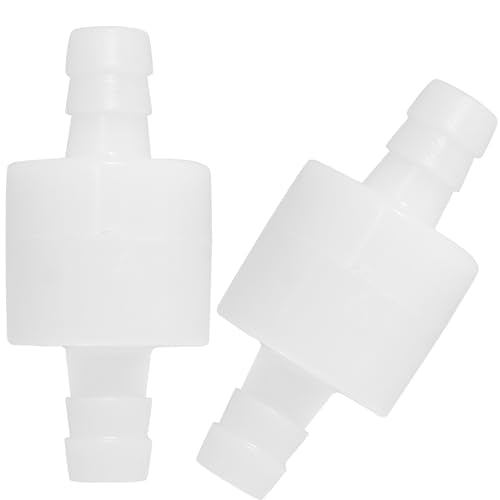 Luomorgo 2 Pcs 5/16" Inline Check Valve - PVDF Plastic One-Way Non-Return Air Check Valve - Ozone Resistant for Fuel, Oil, Water, Air, Gas Pumps & Systems - size: 5/16 Inch