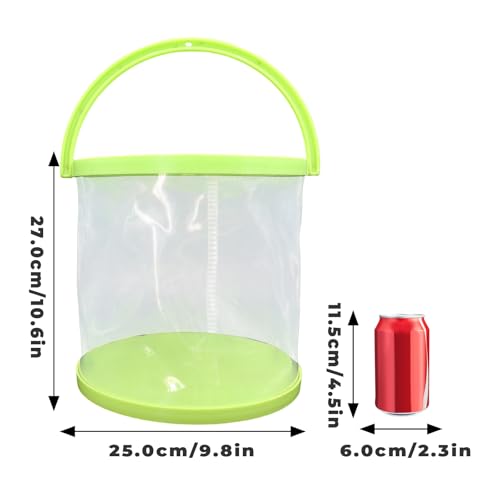 Foldable Small Aquarium, Portable Fish Tank, Fish Transport Container, Plasitc Fish Bowl, Beginner Tank, Great Concept for Catching and Release Critters, Beach, Pool and Lake (Green, Large) - color: Green, size: Large