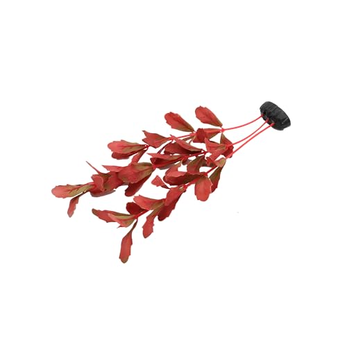 2-Pack 12 Inch Aquarium Silk Aquarium Plants, Artificial Plastic Plant for Small Tank, Goldfish, Fish Hides (Red, 12 Inch) - color: Red
