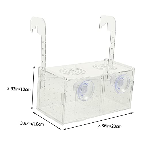 POPETPOP Aquarium Fry Box Acrylic Fish Breeding Box Cups for Isolation and Nursery and Non-deformable Fish Tank Accessory for Improved Survival Rates