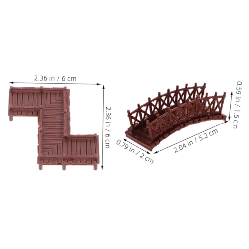 4pcs Mini Fairy Garden Bridges Small Arch Z Shape for Terrarium Decor Aquarium Decoration Ornaments Charming Chinese Architectural Style for Use