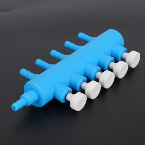 Fishtank Air Splitter, 2pcs Aquarium Air Flowing Control Lever Valve Pipe Distributor Aquarium Oxygen Pump Adapter Accessory Air Flow Splitter Pump Lever Control Valve for Aquarium Fish Tank(5 Way)