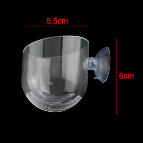 2PCS Aquarium Plant Scenery Cup Extra Large Bloodworm Feeder 19g Securely Suspended in Tank Crystal Glass Flowerpot with Suction Cup for Garden or Indoor Decor