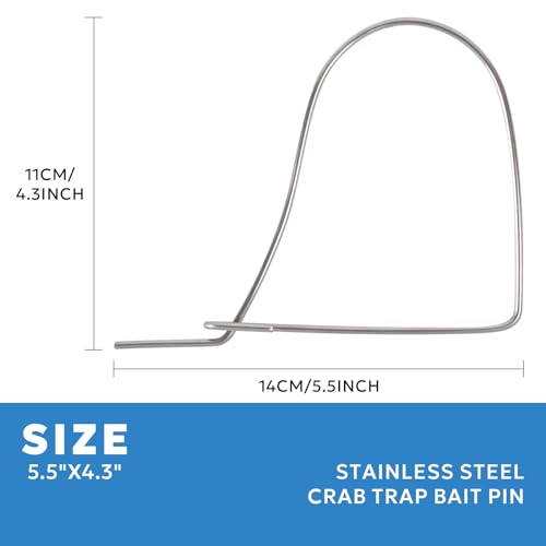 Stainless Steel Bait Pin Combo 4.5" for Rigging Bait in Crab Trap, Silver