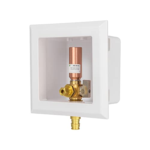 EFIELD Universal Ice Maker Box,1/2-Inch Pex-A Expansion Inlet Connection with Installed 1/4-Turn Ball Valve(Expansion Pex-A with Copper Arrestor),(IM019) - size: with Copper Arrestor, style: Pex Expansion