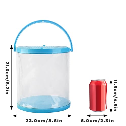 Foldable Small Aquarium, Portable Fish Tank, Fish Transport Container, Plasitc Fish Bowl, Beginner Tank, Great Concept for Catching and Release Critters, Beach, Pool and Lake - color: Blue, size: Small