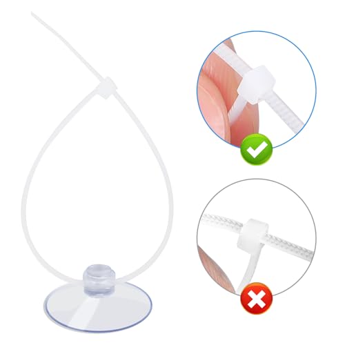 AQUANEAT 20 Pack Aquarium Suction Cups with Clips 3/16" air Hose and Adjustable Zip Ties for Aquarium Fish Tank Decoration Moss Shrimp Nest