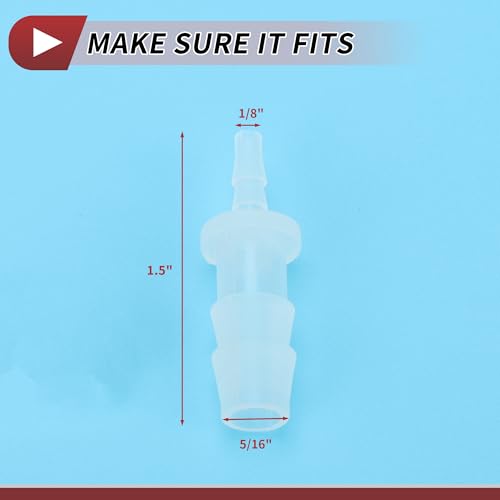 5 Pcs Aquarium Plastic Hose Barb Fitting 1/8" to 5/16" Hose ID Connectors Clear Plastic - size: 1/8"-5/16"
