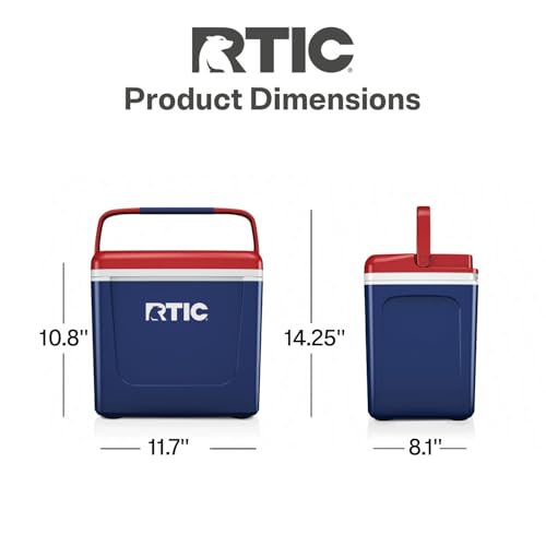 RTIC 8 QT Road Trip Personal Cooler, Small, Compact, Insulated, Portable Ice Chest Box for Food, Drink, Beverage, Beach, Camping, Picnic, Fishing, Boat, 12-Can Capacity - color: Patriot