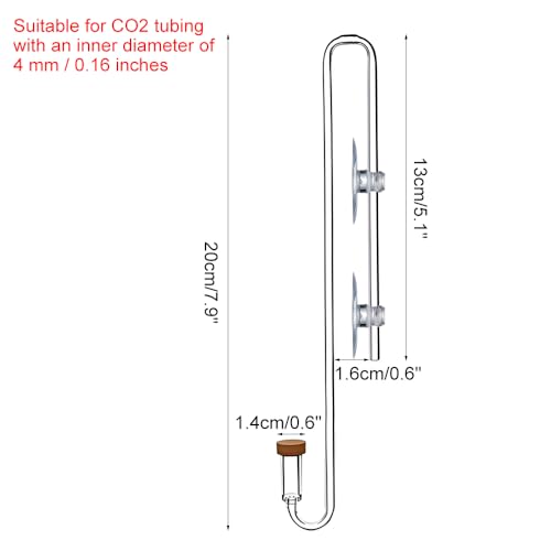 DONGKER Aquarium CO2 Diffuser,Acrylic Hanging CO2 Atomizer with Suction Cups & Bubbler Counting Function for 4mm/0.16" I.D. CO2 Tube