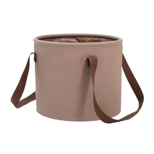 Water Container Foldable Bucket Camping Water Storage Container,Portable Foldable Sink Water Sink for Travel Hiking Fishing Boating Gardening Water Storage Tank for Hiking - color: Bruin