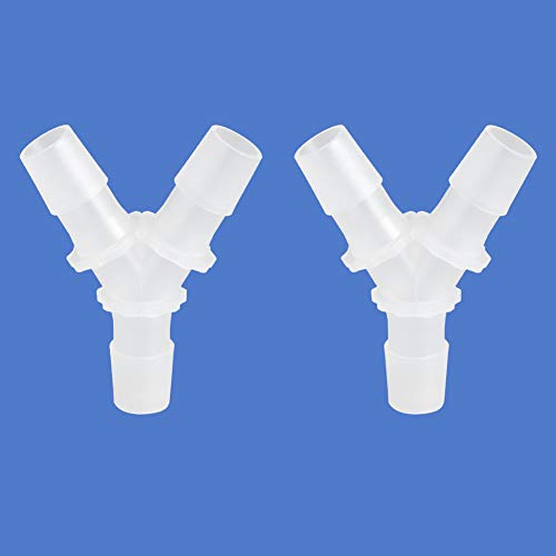 5/8" Hose Barb Fitting Equal Barbed Y Shaped 3 Way Plastic Joint Splicer Mender Adapter Union for Air Line Tubing Pipe (Pack of 2)