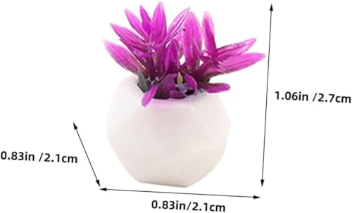 4PCS Mini Succulent Plant Resin Ornaments - Cute Car Dashboard Figurines Flower Pot Set - Fairy Garden，Birthday Cakes Decoration，DIY Aquascape Kit, Aquarium Moss Layout Desktop Landscape Accessories.