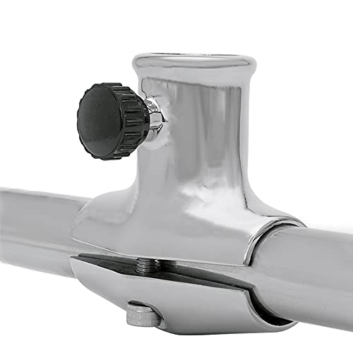 RedSnake Ship RV Boat Accessories Yacht Marine Hardware Stainless Steel Rail Mount Flag Pole Sockets, 7/8"- 1" Rail, 1" Flagpole Holder