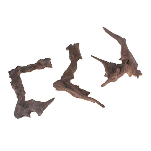 EmoursTM Aquarium Sinkable Driftwood Fish Tank Decoration (S/M-3 Pack)