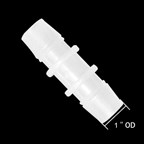 Plastic Hose Barb Fitting 1" x 1" Pipe Connectors Joint Splicer Mender Adapter Union for Aquarium Household Adapters Fuel Gas Liquid Air (Pack of 5) - size: 1 Inch-5pcs