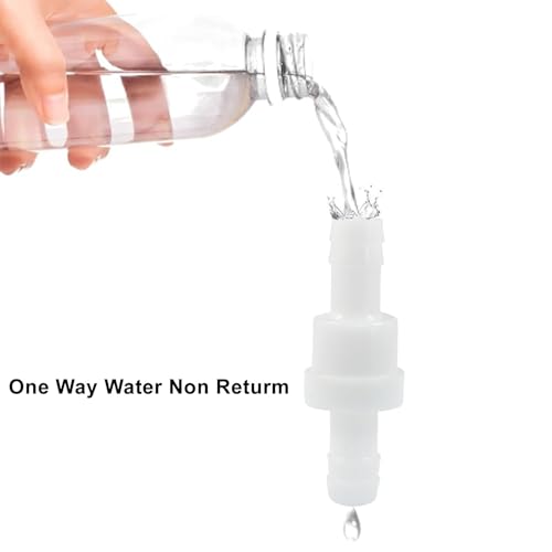 3/8" One Way Inline Check Valve 2 Pcs, Non Return Ozone Resistance PVDF Plastic One-Way Fuel Oil Water Gas Pump Air Check Valve - size: 3/8 Inch-6Pcs