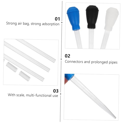 3pcs Aquarium Water Changer Siphon Cleaner Manual Fish Tank Vacuum for Gravel and Waste Removal Lightweight and Cleaning Tool for Tanks