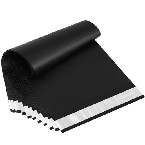 UCGOU Poly Mailers 7.5x10.5 Inch Black 100 Pack Shipping Bags Strong Thick Mailing Envelopes Self Sealing Adhesive Waterproof and Tear Proof Boutique Packaging Postal for Clothing - color: Black, size: 7.5x10.5