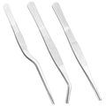 3pcs Plant Tweezers, Long Straight Stainless Steel Garden Bend Tongs Set Multi Purpose Tools for Gardening Bonsai and Reptile Feeding & Kitchen Use - style: A