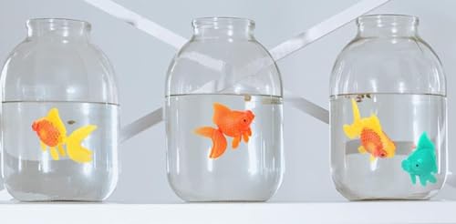 3 Pcs Fake Floating Fishes Plastic Fake Goldfish Artificial Aquarium Fishes Colorful Realistic Artificial Moving Fish Ornament Decorations for Aquarium Fish Tank, Aquarium Décor (Orange) - color: Orange