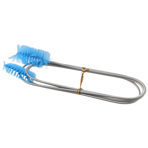 Aquarium Filter Hose Brush Extra-Long Flexible Blue Tube Cleaning Brush Stainless Steel Feeding Tube Brush Fish Tank