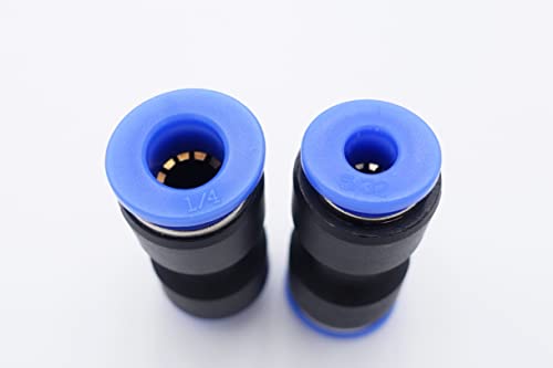 Push to Connect Fitting 1/4" Tube OD x 5/32" Tube OD Reducer, Pneumatic Air Water Straight Union Two Way Connector/Coupler (Pack of 5) - size: 1/4 inch - 5/32 inch