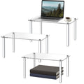 3 Pcs 17, 16, 15 Inch Extra Large Acrylic Risers Display Stands Rectangular 4-leg Acrylic Plant Stand, 6mm Thick Clear Shelf Riser Display Stands for Decor Collectibles Figures and Item Photography - size: 17×11×9 In，16×10×8 In，15×9×7 in