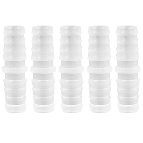 3/8" Barbed Hose Connector, 5-Pack Plastic Barb Fitting Adapter for Air, Water, Fuel Lines - Universal Tubing Mender for Aquarium, Water Pump, Irrigation Systems (3/8) - size: 3/8
