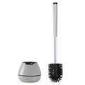 BOOMJOY Toilet Brush and Holder Set, Silicone Toilet Bowl Cleaner Brush, Toilet Scrubber Brush with Tweezers for Bathroom Cleaning, RV Accessories and House Organization Must-Haves - Gray - color: Gray
