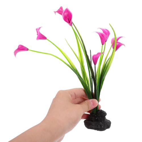 SHINEOFI 2pcs Realistic Fake Aquarium Decor Plants, Plastic Fish Tank Accessories, Compact Desktop Fish Tank Decoration for Household Aquariums