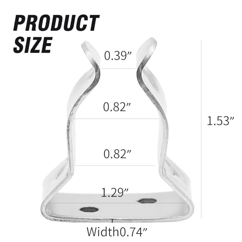 Saihisday Stainless Steel Boat Hook Spring Clamp Holder Spring Clip Silver Bracket Clip for for Boat Hook, Boat Pole, Gaff, Fishing Rod, Oar, Paddle, Brooms - size: Small