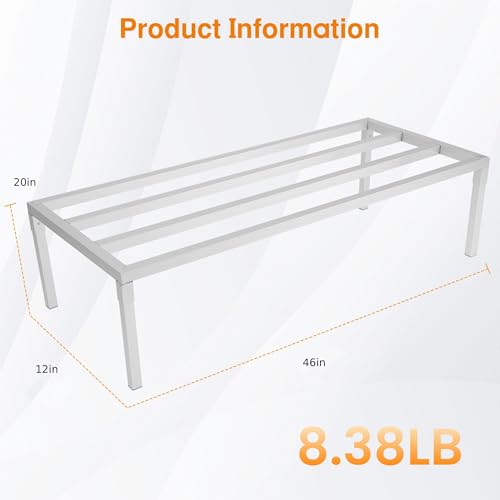 Aluminum Dunnage Rack, Storage in Restaurant, Versatile for Industrial, Commercial & Home Storage Dunnage,Dry Brine Rack 12"x20"x46" - size: 46 IN