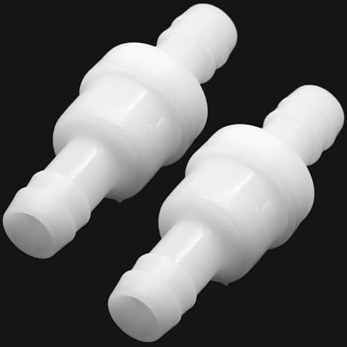 Check Valve 1/2" Plastic Barb Hose One Way Inline Check Valve Non Return Ozone Resistance PVDF for Fuel Gas Oil Water Air, Pack of 2 - size: 1/2 Inch