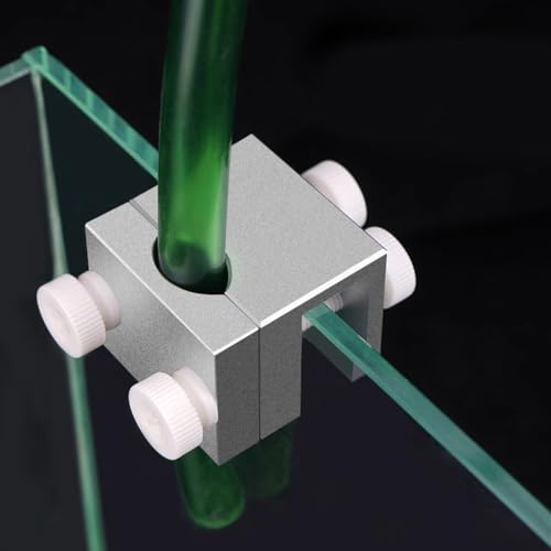 MiOYOOW Aquarium Tube Fixture Holder, Aluminum Alloy Water Pipe Fixing Clip, Adjustable Inflow Outflow Pipe Clamp Holder for Less Than 0.7in Tubes