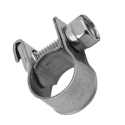 10pcs Stainless Steel Hose Clamps – Adjustable 6-20mm Fuel Line Pipe Clips for Air, Water, Silicone & Fuel Hoses (8-10Mm) - size: 8-10Mm