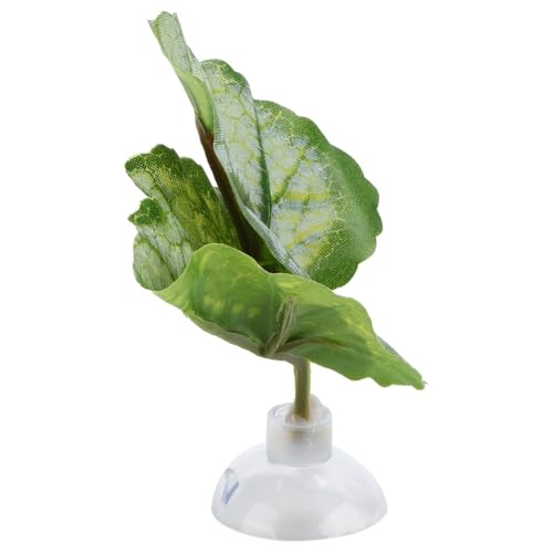 2Pcs Green Plastic Betta Leaf Plant Hammock Aquarium Resting Spawn Bed with Suction Cup Decor for Fish Tank
