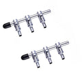 2pcs 3- Way Aquarium Chrome Metal Gang Manifold Air Line Control Valve Air Tap Air Splitter