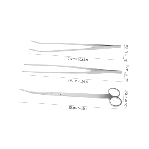 Toddmomy 1set Aquarium Plant Tools Set Scissors Tweezers and Spatula for Fish Tank Aquascaping